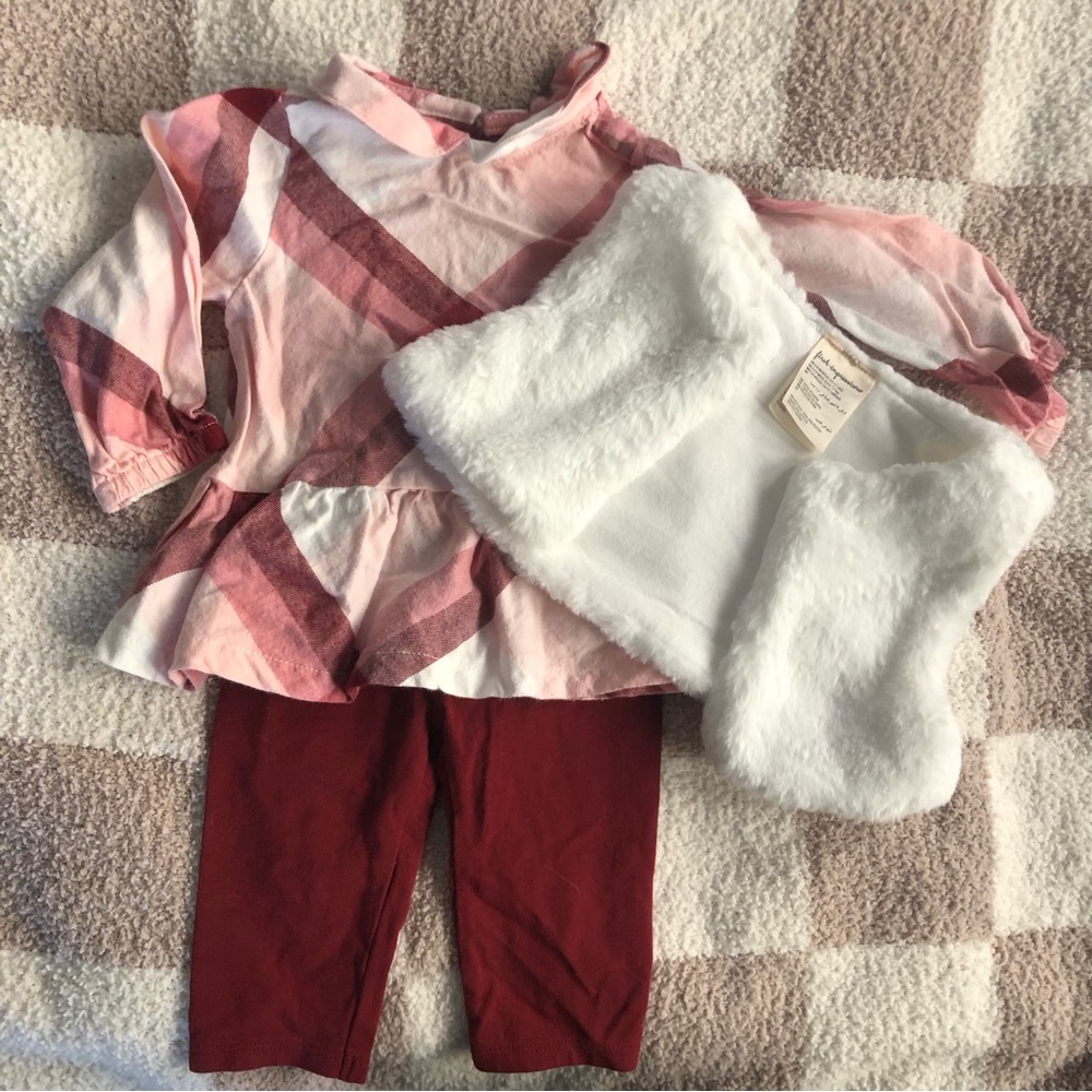 BOGO 🎊 First Impressions Matching Pink Plaid Top and Pants